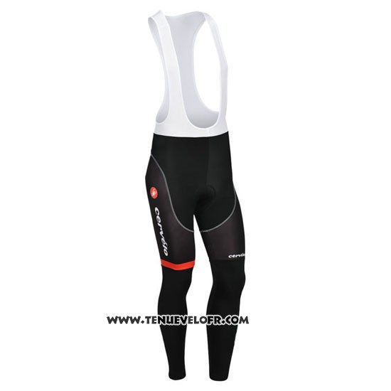 2013 Maillot Ciclismo Cervelo Blanc et Noir Manches Longues et Cuissard