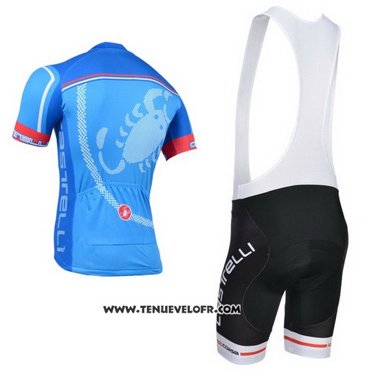 2014 Maillot Ciclismo Castelli Azur Manches Courtes et Cuissard