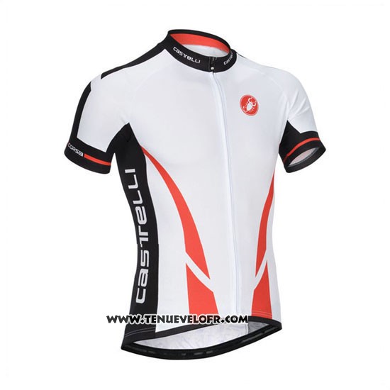 2014 Maillot Ciclismo Castelli Blanc Manches Courtes et Cuissard