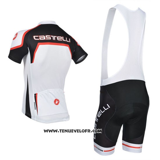 2014 Maillot Ciclismo Castelli Blanc et Orange Manches Courtes et Cuissard