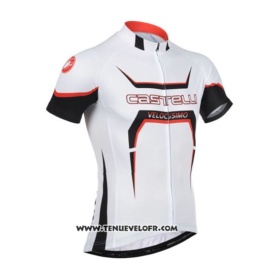 2014 Maillot Ciclismo Castelli Blanc et Orange Manches Courtes et Cuissard