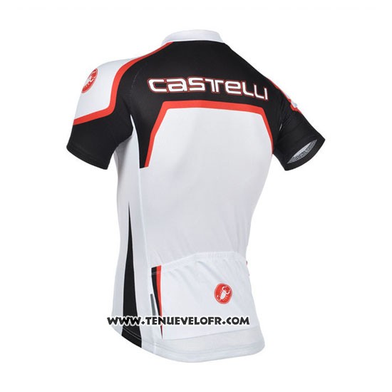 2014 Maillot Ciclismo Castelli Blanc et Orange Manches Courtes et Cuissard