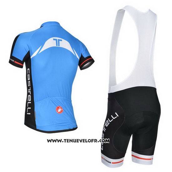 2014 Maillot Ciclismo Castelli Bleu et Noir Manches Courtes et Cuissard