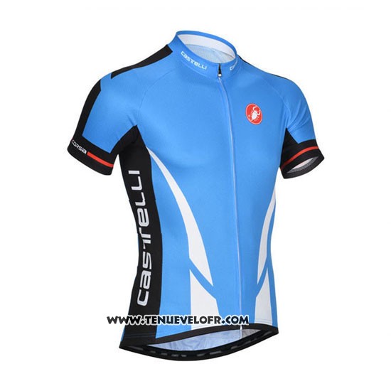 2014 Maillot Ciclismo Castelli Bleu et Noir Manches Courtes et Cuissard