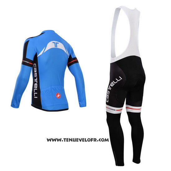 2014 Maillot Ciclismo Castelli Bleu et Noir Manches Longues et Cuissard