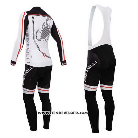 2014 Maillot Ciclismo Castelli Noir Blanc Manches Longues et Cuissard