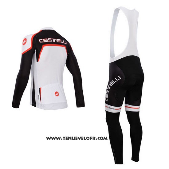 2014 Maillot Ciclismo Castelli Noir et Blanc Manches Longues et Cuissard