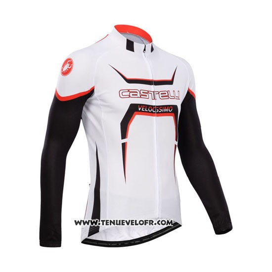 2014 Maillot Ciclismo Castelli Noir et Blanc Manches Longues et Cuissard