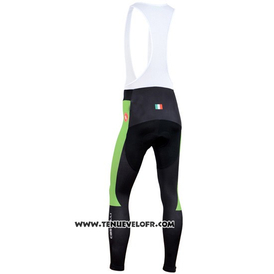 2014 Maillot Ciclismo Castelli Noir et Vert Manches Longues et Cuissard