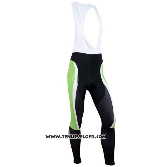 2014 Maillot Ciclismo Castelli Noir et Vert Manches Longues et Cuissard