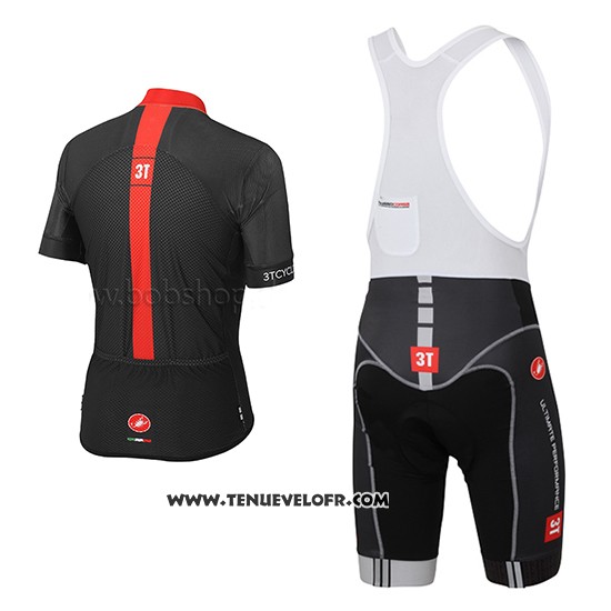 2015 Maillot Ciclismo Castelli 3t Noir et Rouge Manches Courtes et Cuissard