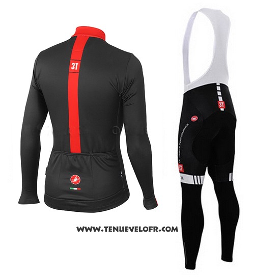 2015 Maillot Ciclismo Castelli 3t Noir et Rouge Manches Longues et Cuissard