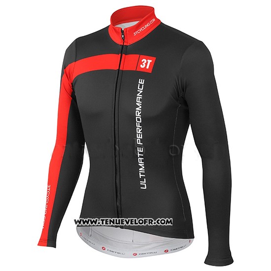 2015 Maillot Ciclismo Castelli 3t Noir et Rouge Manches Longues et Cuissard