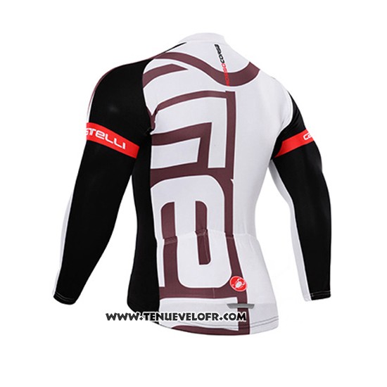 2015 Maillot Ciclismo Castelli Blanc Fuchsia Manches Longues et Cuissard
