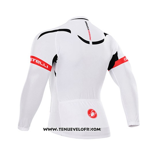 2015 Maillot Ciclismo Castelli Blanc et Noir Manches Longues et Cuissard