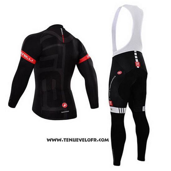 2015 Maillot Ciclismo Castelli Fonce Noir Manches Longues et Cuissard