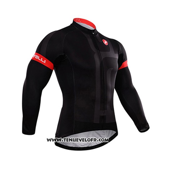 2015 Maillot Ciclismo Castelli Fonce Noir Manches Longues et Cuissard