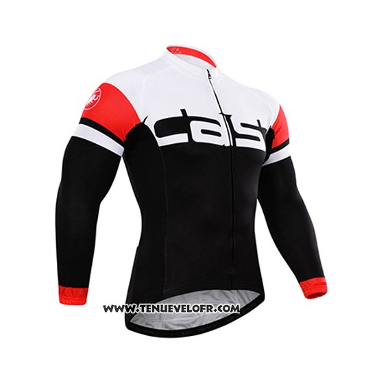 2015 Maillot Ciclismo Castelli Profond Blanc et Noir Manches Longues et Cuissard