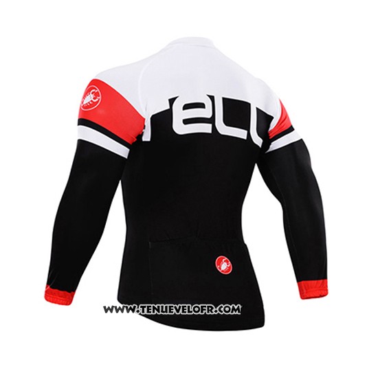2015 Maillot Ciclismo Castelli Profond Blanc et Noir Manches Longues et Cuissard