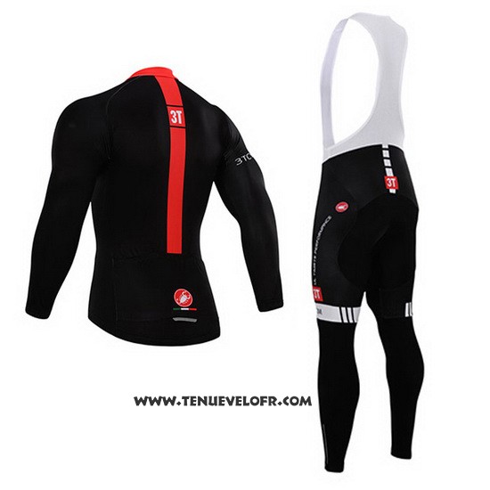 2015 Maillot Ciclismo Castelli Rouge et Noir Manches Longues et Cuissard