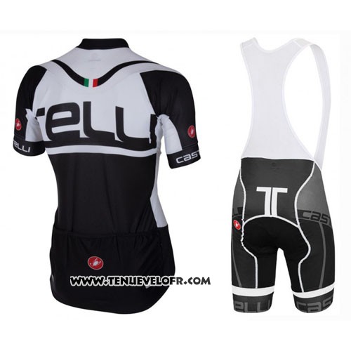 2016 Maillot Ciclismo Castelli Blanc Noir Manches Courtes et Cuissard