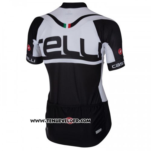 2016 Maillot Ciclismo Castelli Blanc Noir Manches Courtes et Cuissard