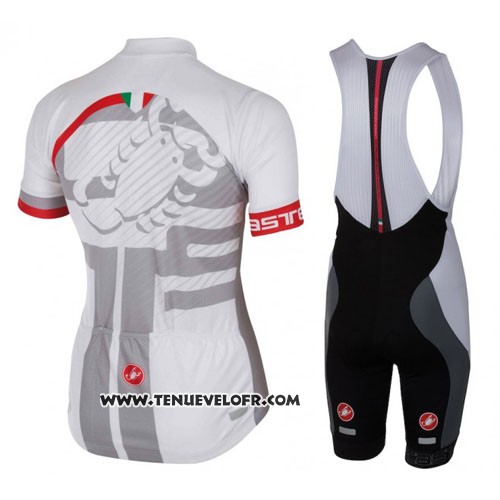 2016 Maillot Ciclismo Castelli Blanc et Rouge Manches Courtes et Cuissard