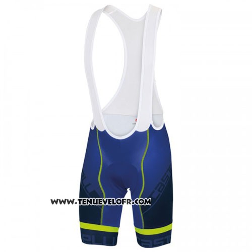 2016 Maillot Ciclismo Castelli Bleu Blanc Manches Courtes et Cuissard