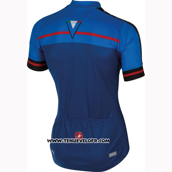 2016 Maillot Ciclismo Castelli Bleu Manches Courtes et Cuissard