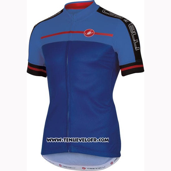 2016 Maillot Ciclismo Castelli Bleu Manches Courtes et Cuissard