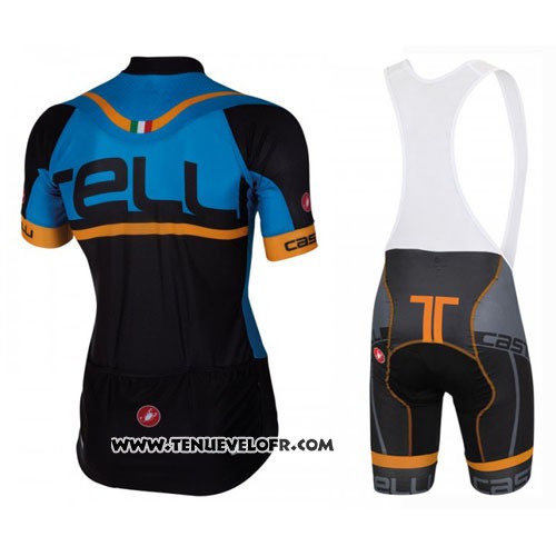 2016 Maillot Ciclismo Castelli Bleu Noir Manches Courtes et Cuissard