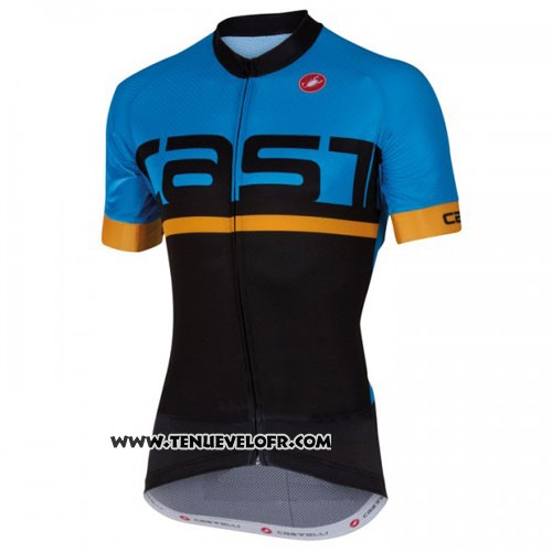 2016 Maillot Ciclismo Castelli Bleu Noir Manches Courtes et Cuissard