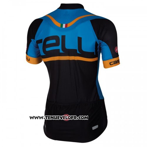 2016 Maillot Ciclismo Castelli Bleu Noir Manches Courtes et Cuissard