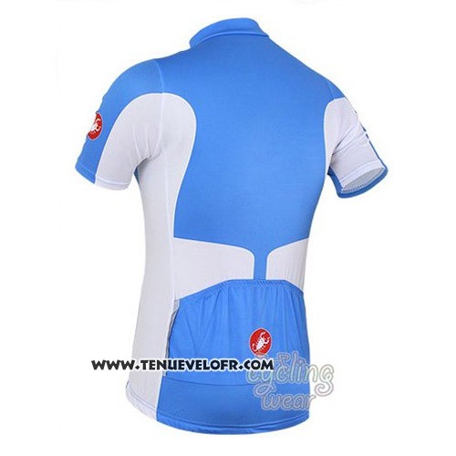 2016 Maillot Ciclismo Castelli Bleu et Blanc Manches Courtes et Cuissard