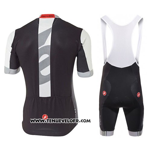 2016 Maillot Ciclismo Castelli Cervelo et Blanc et Gris Manches Courtes et Cuissard