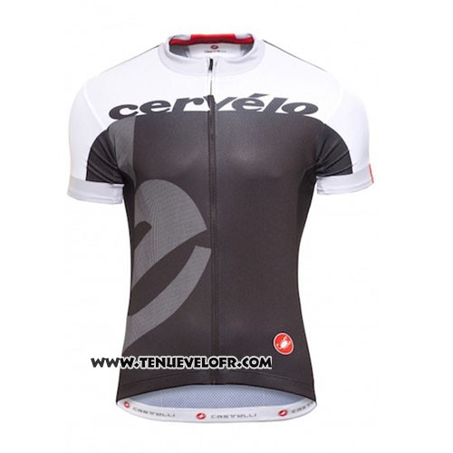 2016 Maillot Ciclismo Castelli Cervelo et Blanc et Gris Manches Courtes et Cuissard