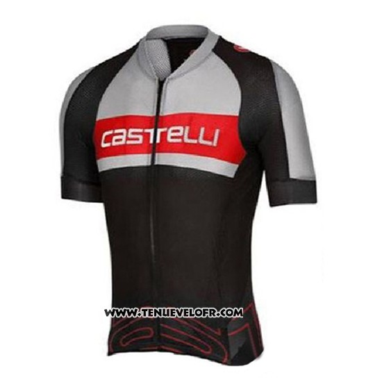 2016 Maillot Ciclismo Castelli Gris et Noir Manches Courtes et Cuissard