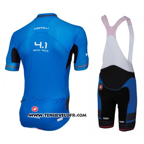 2016 Maillot Ciclismo Castelli Noir et Azur Manches Courtes et Cuissard