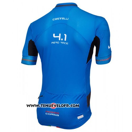 2016 Maillot Ciclismo Castelli Noir et Azur Manches Courtes et Cuissard