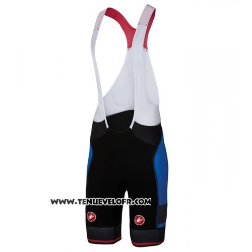 2016 Maillot Ciclismo Castelli Noir et Azur Manches Courtes et Cuissard