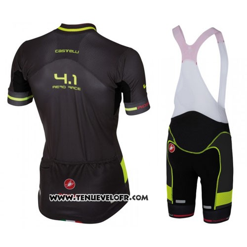 2016 Maillot Ciclismo Castelli Noir et Vert Manches Courtes et Cuissard