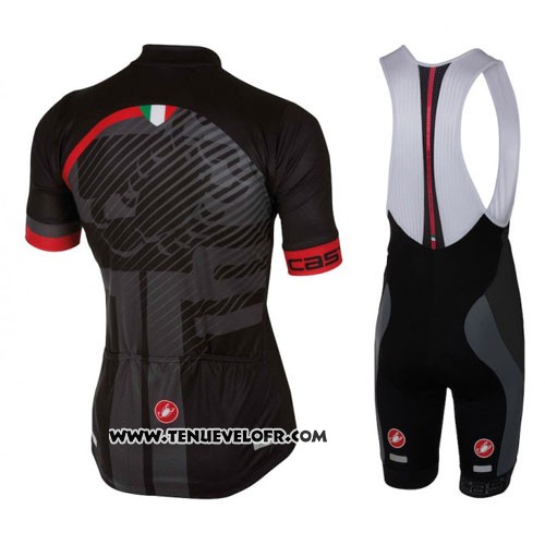 2016 Maillot Ciclismo Castelli Rouge Noir Manches Courtes et Cuissard
