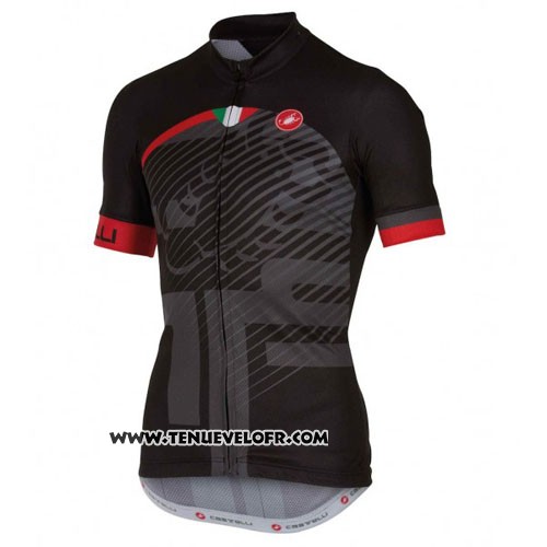 2016 Maillot Ciclismo Castelli Rouge Noir Manches Courtes et Cuissard