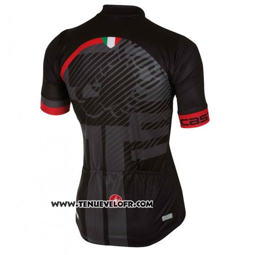 2016 Maillot Ciclismo Castelli Rouge Noir Manches Courtes et Cuissard