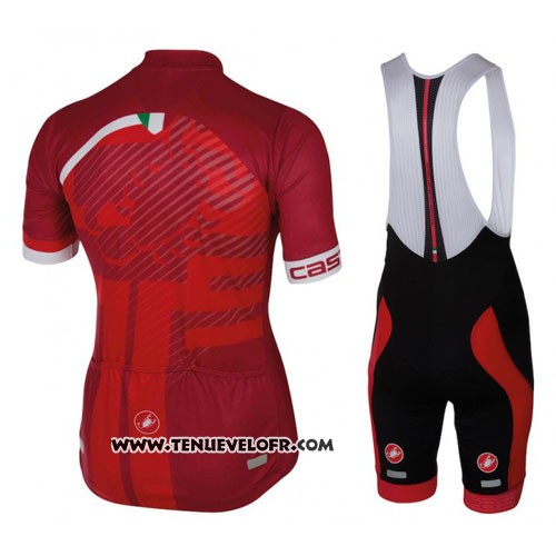 2016 Maillot Ciclismo Castelli Rouge et Blanc Manches Courtes et Cuissard