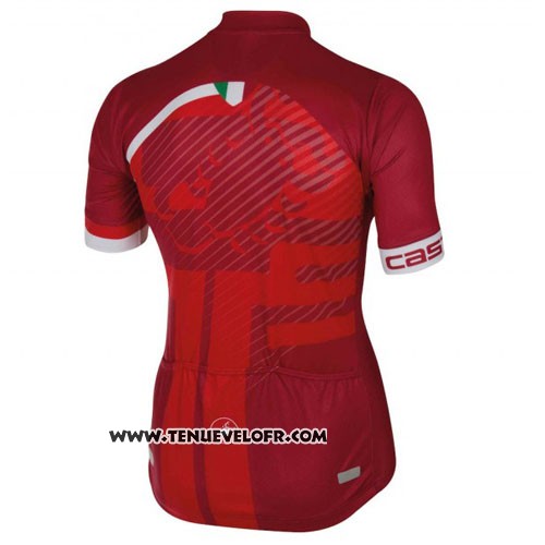 2016 Maillot Ciclismo Castelli Rouge et Blanc Manches Courtes et Cuissard