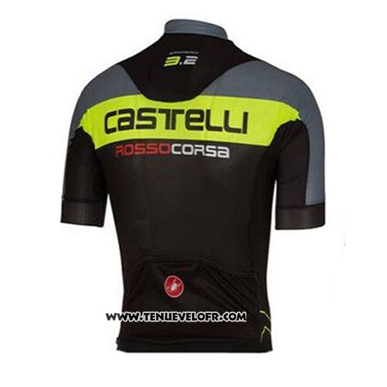 2016 Maillot Ciclismo Castelli Vert et Gris Manches Courtes et Cuissard