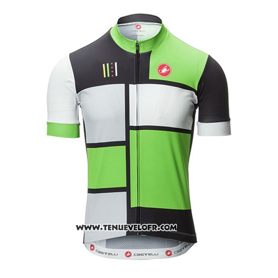 2016 Maillot Ciclismo Castelli Vert et Noir Manches Courtes et Cuissard