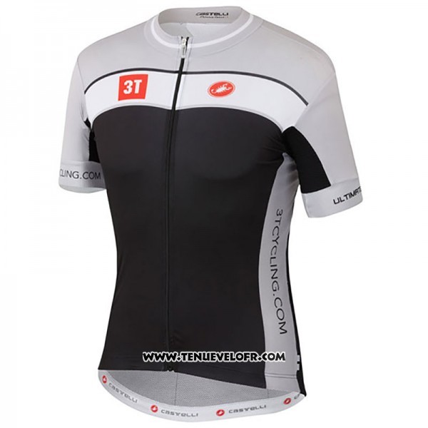 2017 Maillot Ciclismo Castelli 3t Gris et Noir Manches Courtes et Cuissard
