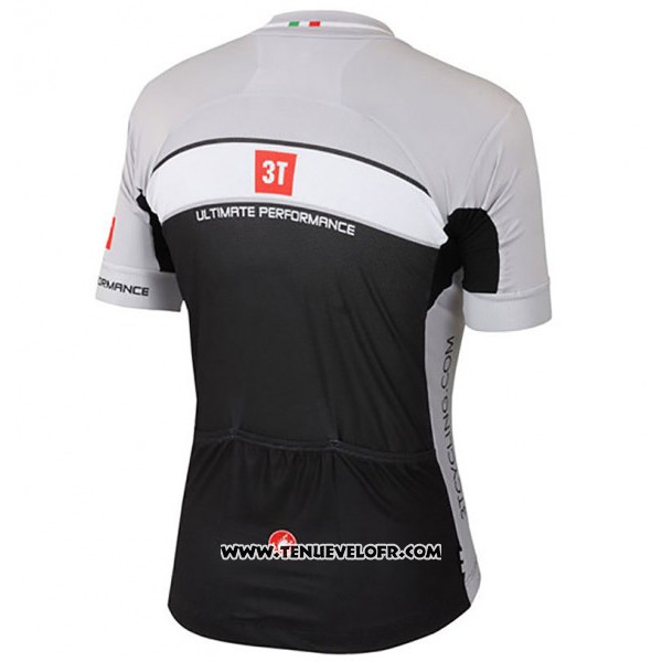 2017 Maillot Ciclismo Castelli 3t Gris et Noir Manches Courtes et Cuissard
